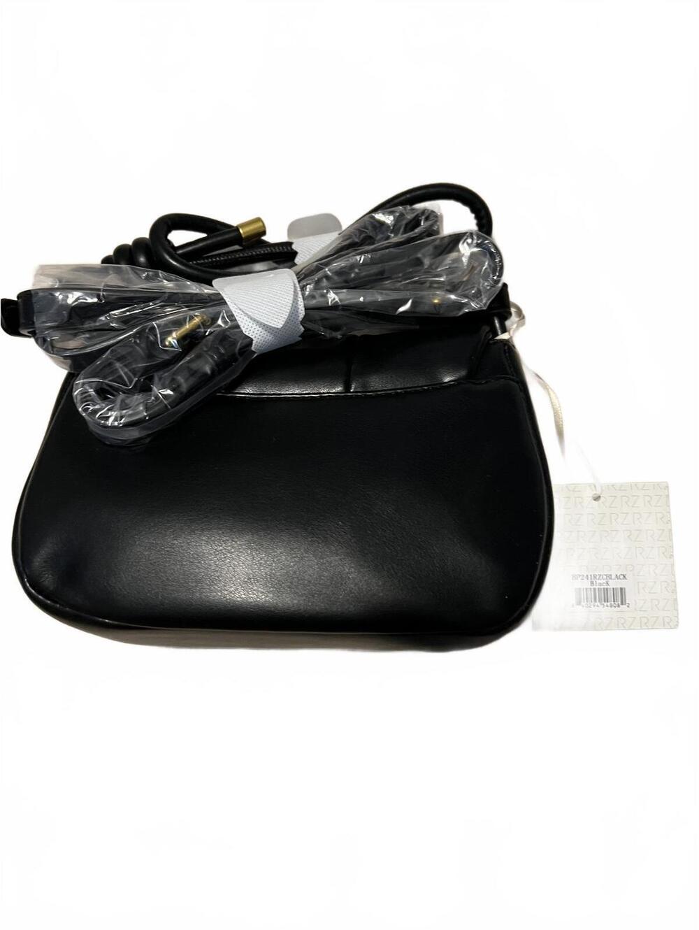Rachel Zoe Black Leather Shoulder Bag with Knotted Strap
